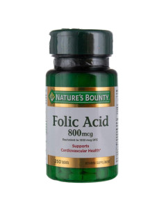 Suplemento Ácido Fólico Nature's Bounty 800mcg 750 Conteo