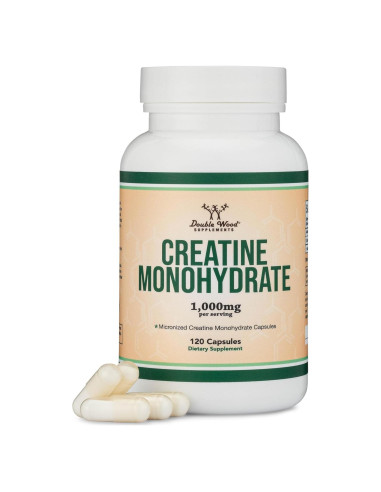 Cápsulas de Creatina Monohidratada Double Wood - 120 Unidades