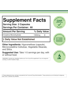 Cápsulas de Creatina Monohidratada Double Wood - 120 Unidades 2