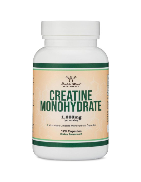 Cápsulas de Creatina Monohidratada Double Wood - 120 Unidades
