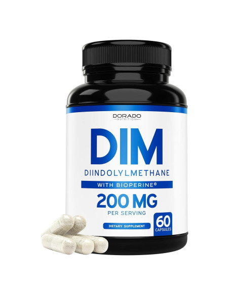 Suplemento DIM Dorado Nutrition 200mg 60 Cápsulas Veganas
