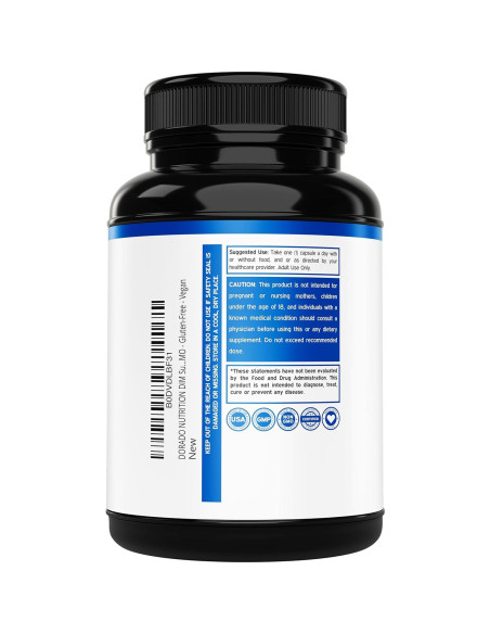 Suplemento DIM Dorado Nutrition 200mg 60 Cápsulas Veganas