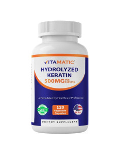 Vitamatic Queratina Hidrolizada 500mg - 120 Cápsulas Vegetarianas