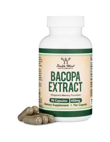 Cápsulas de Bacopa Monnieri 450mg Double Wood - Suplemento Cognitivo