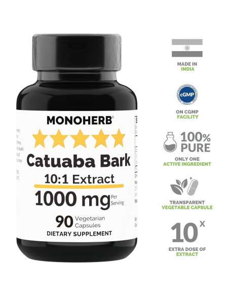 Extracto de Corteza de Catuaba Monoherb 1000 mg - 90 Cápsulas Vegetarianas
