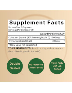 Suplemento Calostro Bovina NatureBell 1000mg 240 Cápsulas 2