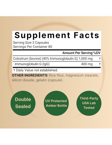 Suplemento Calostro Bovina NatureBell 1000mg 240 Cápsulas