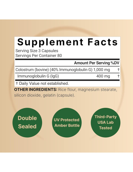 Suplemento Calostro Bovina NatureBell 1000mg 240 Cápsulas