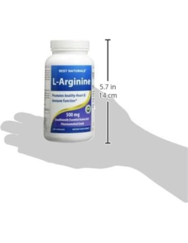 L-Arginina 500mg Mejores Naturales 250 Cápsulas Suplemento