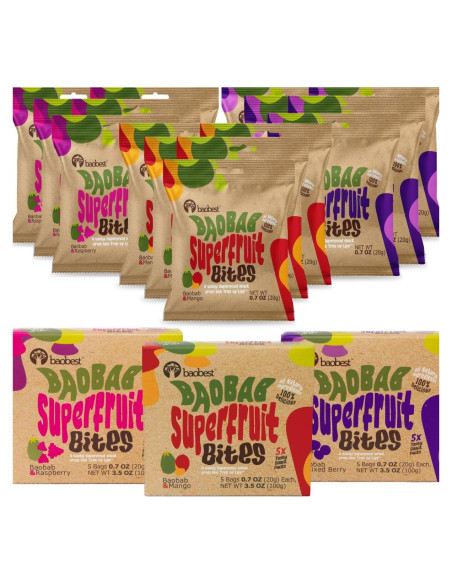 Baobest Superfruit Bites - Paquete de Variedad 714g - Vegano