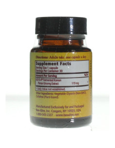 Cápsulas de Ginseng Fermentado Bee Alive 60 Unidades 2