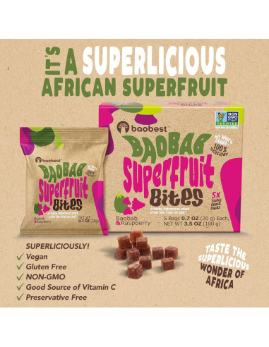 Baobest Superfruit Bites - Paquete de Variedad 714g - Vegano