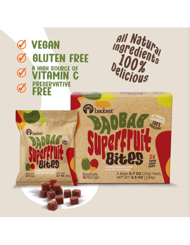 Baobest Superfruit Bites - Paquete de Variedad 714g - Vegano