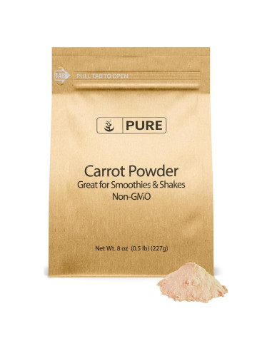 Polvo de Zanahoria 227g Ingredientes Orgánicos Puros Sin Aditivos