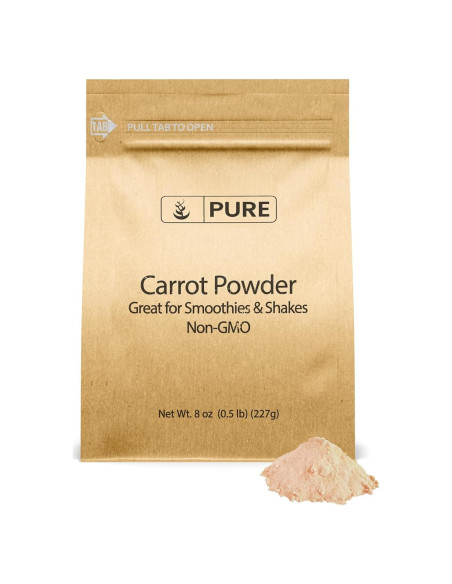 Polvo de Zanahoria 227g Ingredientes Orgánicos Puros Sin Aditivos