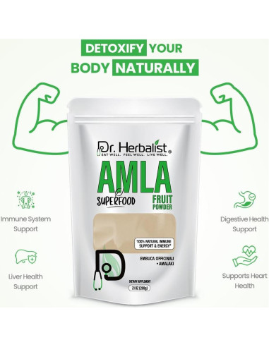Polvo de Fruta Amla Orgánico 200g Dr. Herbalista - Apoyo Inmunológico