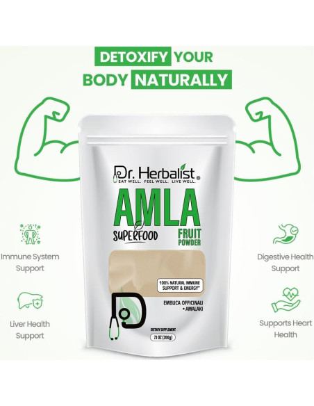 Polvo de Fruta Amla Orgánico 200g Dr. Herbalista - Apoyo Inmunológico