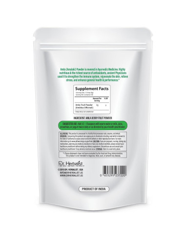 Polvo de Fruta Amla Orgánico 200g Dr. Herbalista - Apoyo Inmunológico