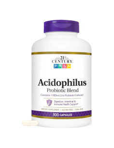 Suplemento Probiotico 21st Century Acidophilus 300 Cápsulas