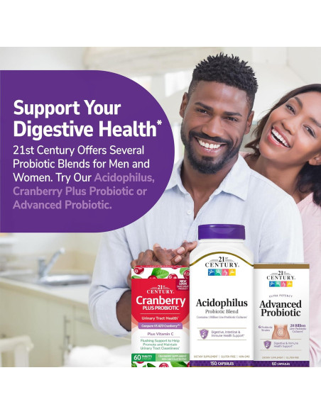 Suplemento Probiotico 21st Century Acidophilus 300 Cápsulas