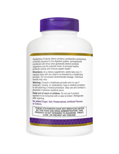 Suplemento Probiotico 21st Century Acidophilus 300 Cápsulas