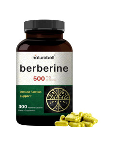 Suplemento de Berberina NatureBell 500mg - 300 Cápsulas Veganas