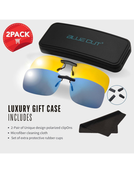 Gafas de Sol Polarizadas Clip On Blue Cut UV 400 Noche Gafas de Sol Polarizadas Clip On Blue Cut UV 400 Noche