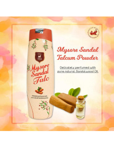 Polvo de Talco Mysore Sandal 300g - 100% Aceite de Sándalo 2
