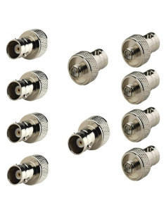 10 Adaptadores Coaxiales BNC Femenino a SMA Femenino 50 Ohm