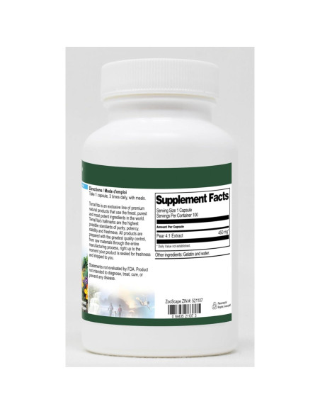 Suplemento de Pera 4:1 TerraVita 450 mg 300 cápsulas