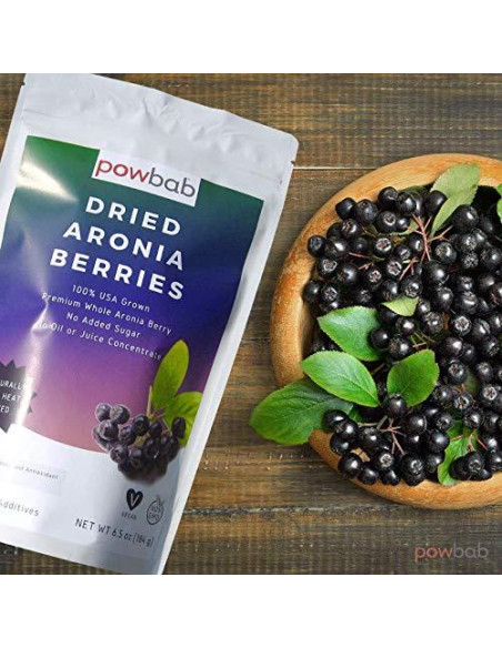Bayas de Aronia Secas powbab 184 g Orgánicas de EE. UU.