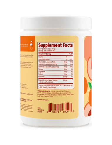 Wellah Polvo de Electrolitos Durazno Clementina 50 Porciones