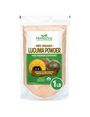 Polvo de Lucuma Orgánico HerbaZest 454g - Vegano y Sin Aditivos