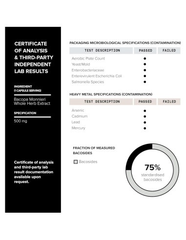 Bacopa Toniiq 90 Cápsulas 500mg 45:1 75% Bacósidos