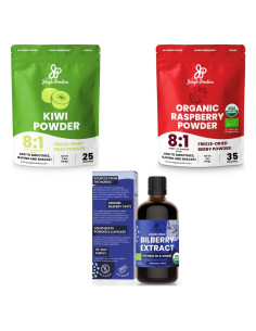 Trío de Superalimentos Jungle Powders: Kiwi, Frambuesa Orgánica y Arándano