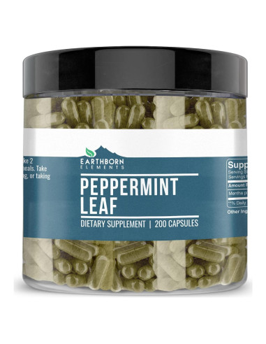 Cápsulas de Hojas de Menta Earthborn Elements 200 Unidades