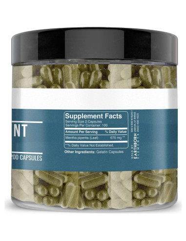 Cápsulas de Hojas de Menta Earthborn Elements 200 Unidades