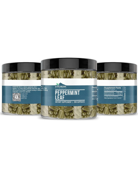 Cápsulas de Hojas de Menta Earthborn Elements 200 Unidades