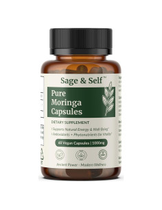 Cápsulas de Moringa Orgánica Sage & Self - 1000 mg - 60 Unidades