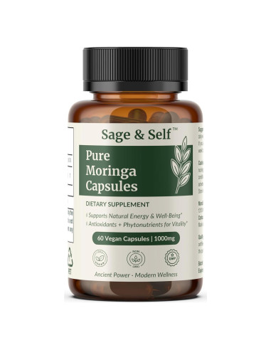 Cápsulas de Moringa Orgánica Sage & Self - 1000 mg - 60 Unidades