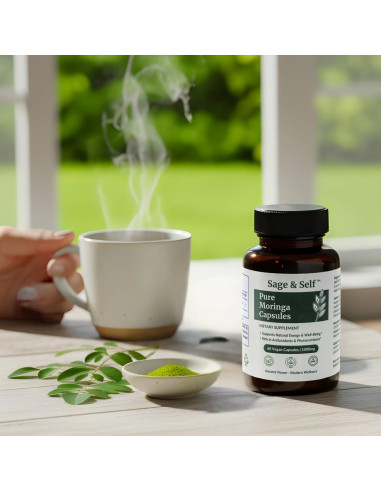 Cápsulas de Moringa Orgánica Sage & Self - 1000 mg - 60 Unidades