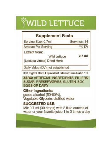 Tintura de Lechuga Silvestre 59.15 ml Secretos de la Tribu