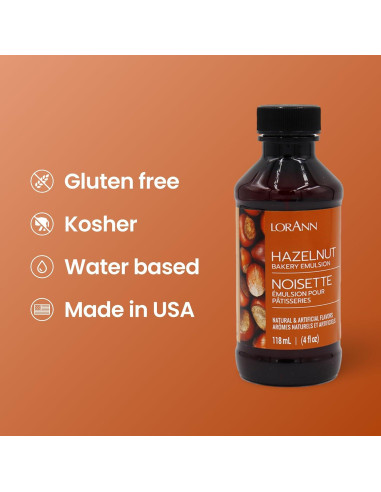 Emulsión de Avellana LorAnn Oils 113.4 g Sin Gluten Keto