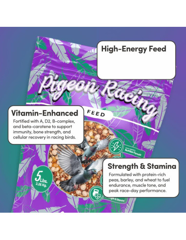 Alimento Orgánico para Palomas de Carreras Mycelium 2.27 kg - Alta Proteína y Vitaminas