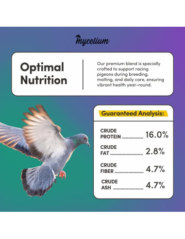 Alimento Orgánico para Palomas de Carreras Mycelium 2.27 kg - Alta Proteína y Vitaminas