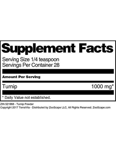 Polvo de Nabo TerraVita 28.35 g - Sin Rellenos