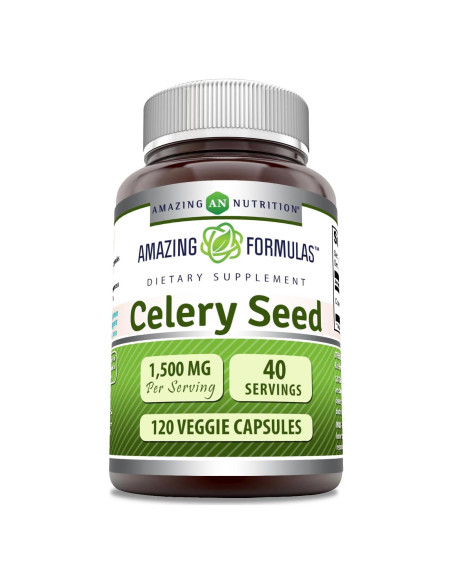 Suplemento de Semilla de Apio Amazing Formulas 1500 Mg 120 Cápsulas