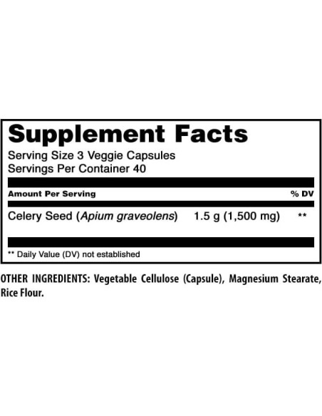 Suplemento de Semilla de Apio Amazing Formulas 1500 Mg 120 Cápsulas