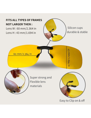 Gafas de Sol Polarizadas Blue Cut Clip On UV 400 Nocturna