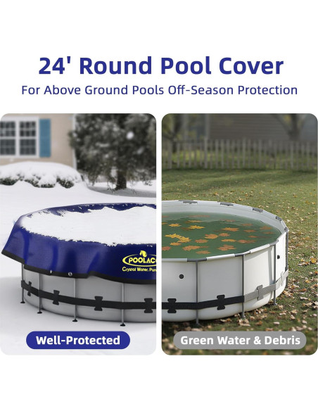 Cubierta de piscina redonda POOLACC 7.32m invierno UV